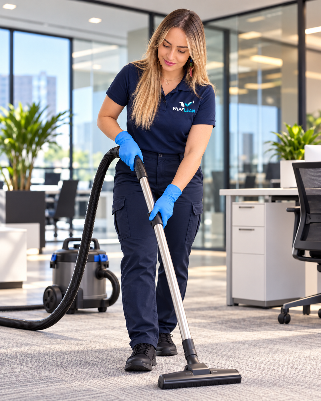 Professional TIMPBLUE cleaner organizing equipment for a custom cleaning visit